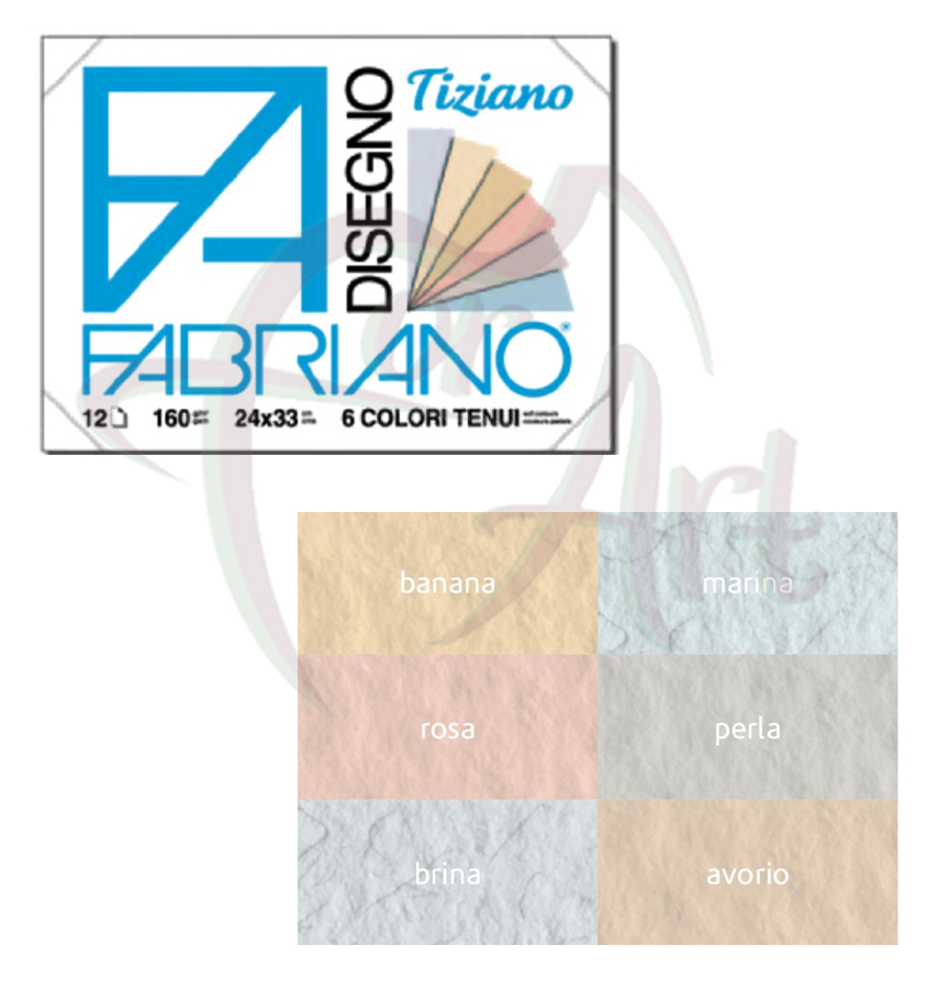 Блок бумаги для пастели Fabriano Tiziano Soft Colorous -светлые тона/24х33см/12л/160гр