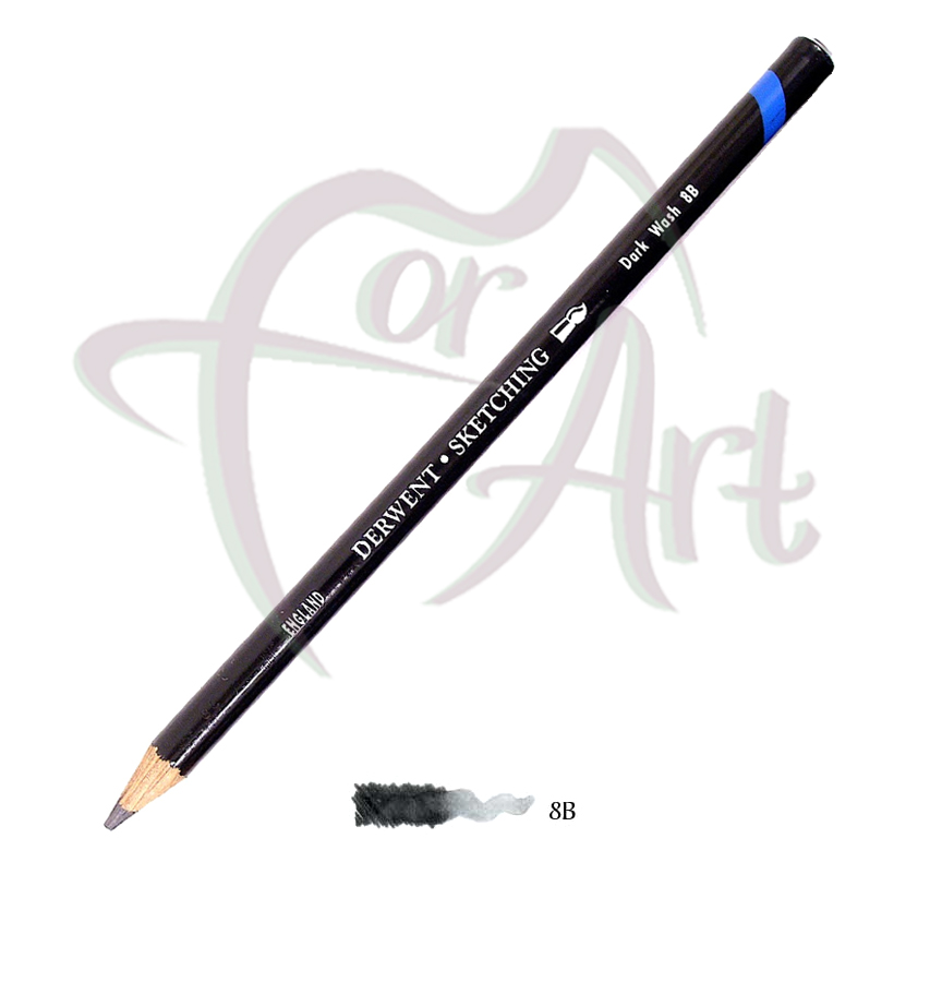 Водорастворимый графитовый карандаш Derwent Watersoluble Sketching 8B/тёмный