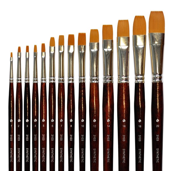Синтетика мягкая плоская №4 серия №3103 на длинной ручке покрытой марилкой/ширина-4,6мм длина-8мм