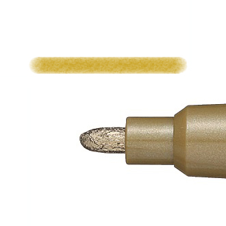 Маркер перманентный с алюминеевым корпусом и пулеобразным наконечником Pentel Paint золото/ширина линии 2,9мм