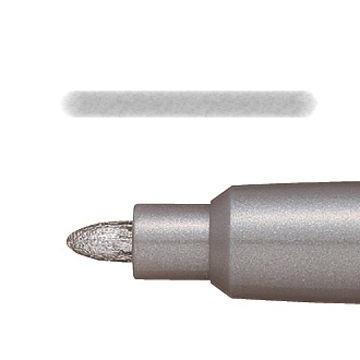 Маркер перманентный с алюминеевым корпусом и пулеобразным наконечником Pentel Paint серебро/ширина линии 2,9мм