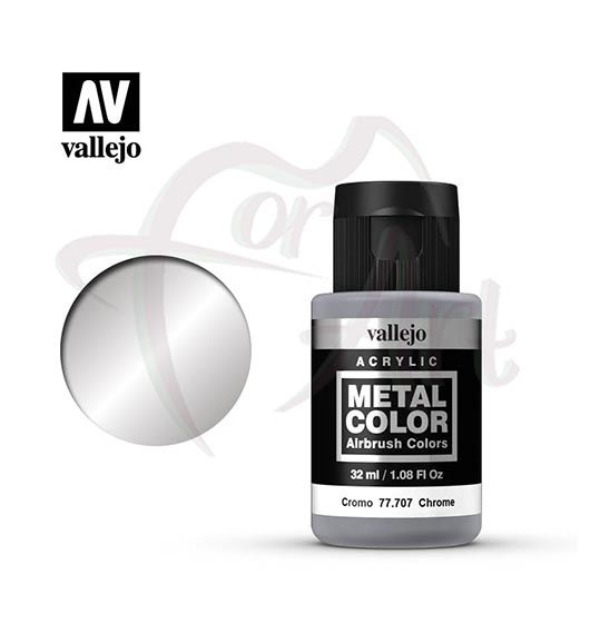 Краска для моделизма Vallejo Metal Color на водной основе- хром/б.32мл