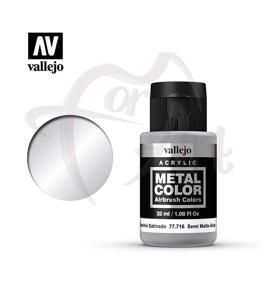 Краска для моделизма Vallejo Metal Color на водной основе- алюминий полуматовый/б.32мл