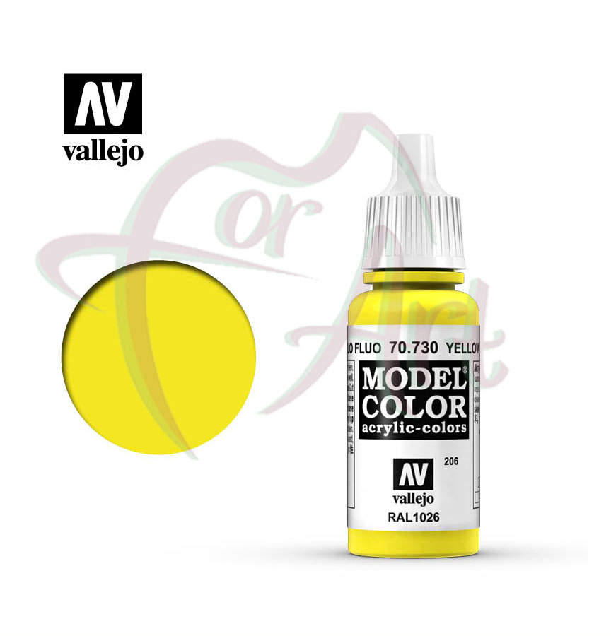 Краска для моделизма Vallejo Model Color на акриловой основе-желтый флуоресцентный/б.17 мл
