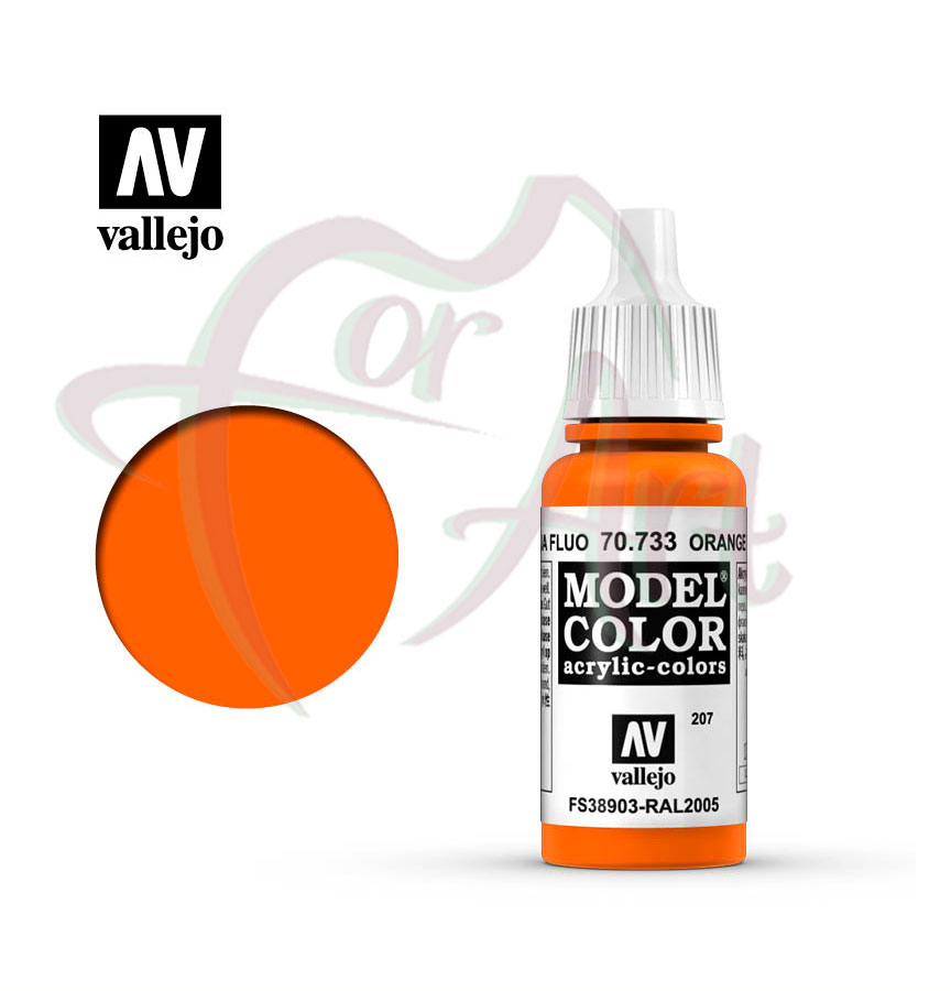 Краска для моделизма Vallejo Model Color на акриловой основе- оранжевый флуоресцентный/б.17 мл