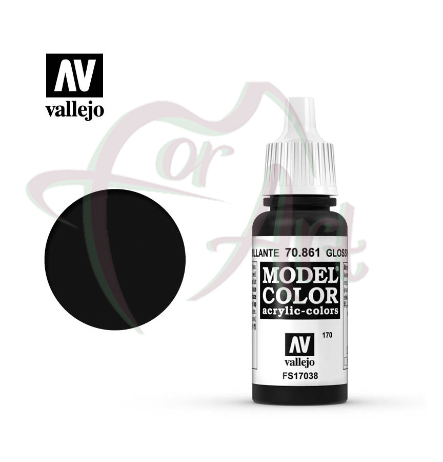 Краска для моделизма Vallejo Model Color на акриловой основе- глянцевый черный/б.17 мл