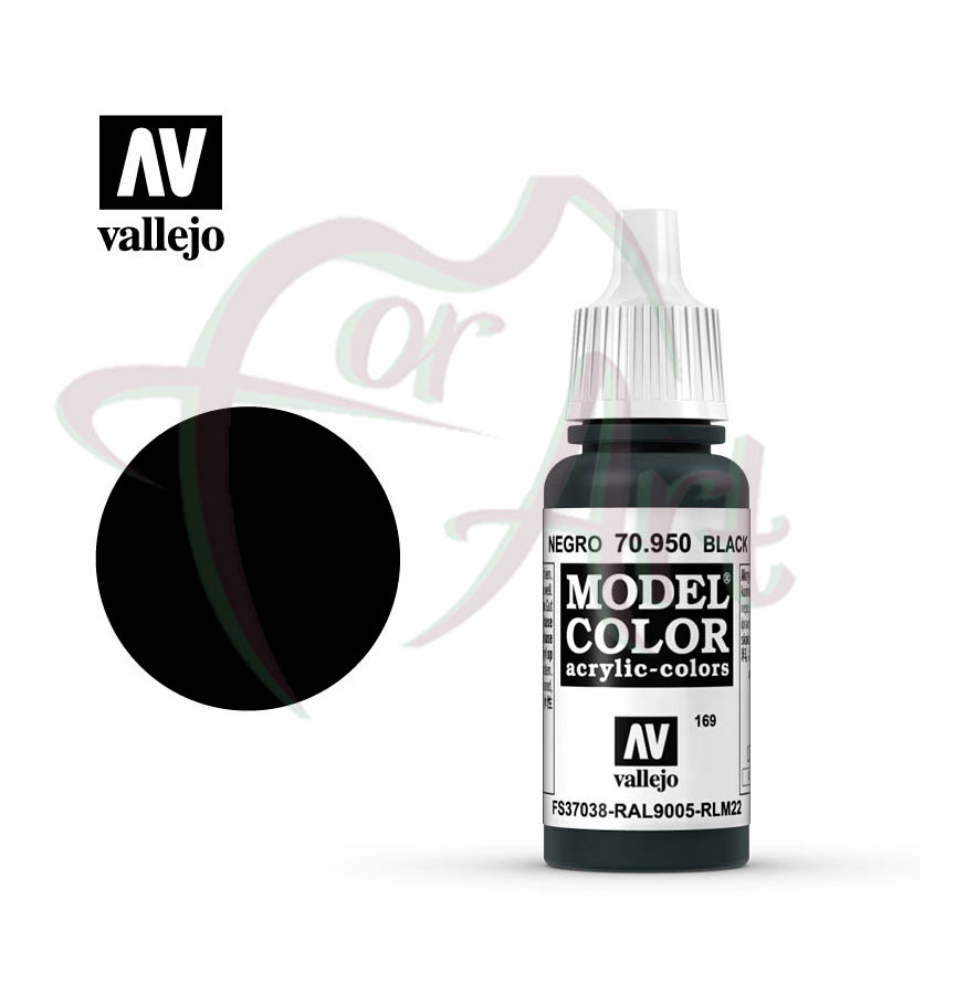 Краска для моделизма Vallejo Model Color на акриловой основе- черный/б.17 мл