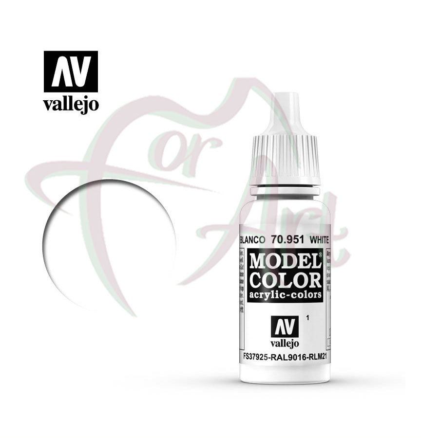 Краска для моделизма Vallejo Model Color на акриловой основе- белый/б.17 мл