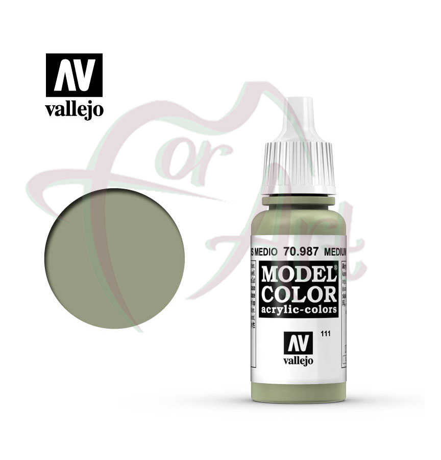 Краска для моделизма Vallejo Model Color на акриловой основе- серый средний/б.17 мл