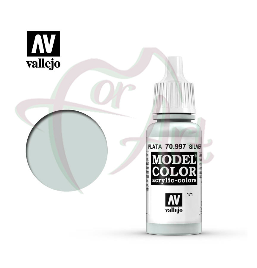 Краска для моделизма Vallejo Model Color на акриловой основе- серебро/б.17 мл