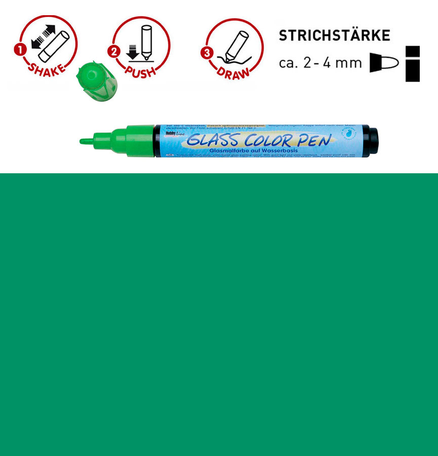 Маркер для росписи стекла, фарфора, керамики- зелёный/2-4мм