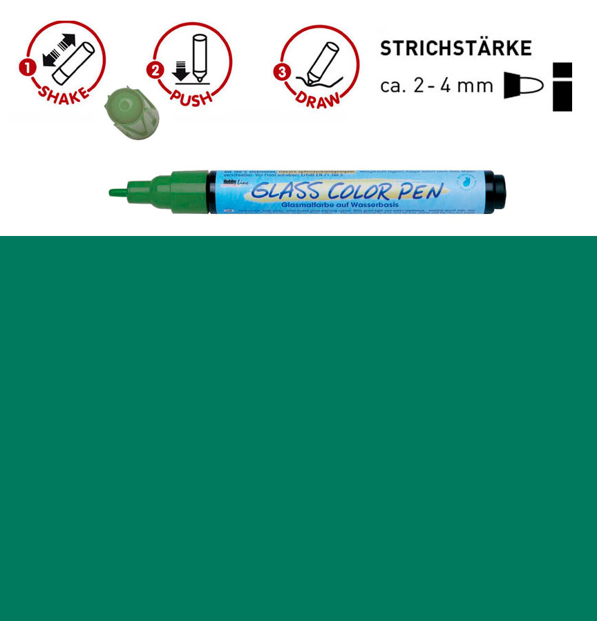 Маркер для росписи стекла, фарфора, керамики- зелёный тёмный/2-4мм