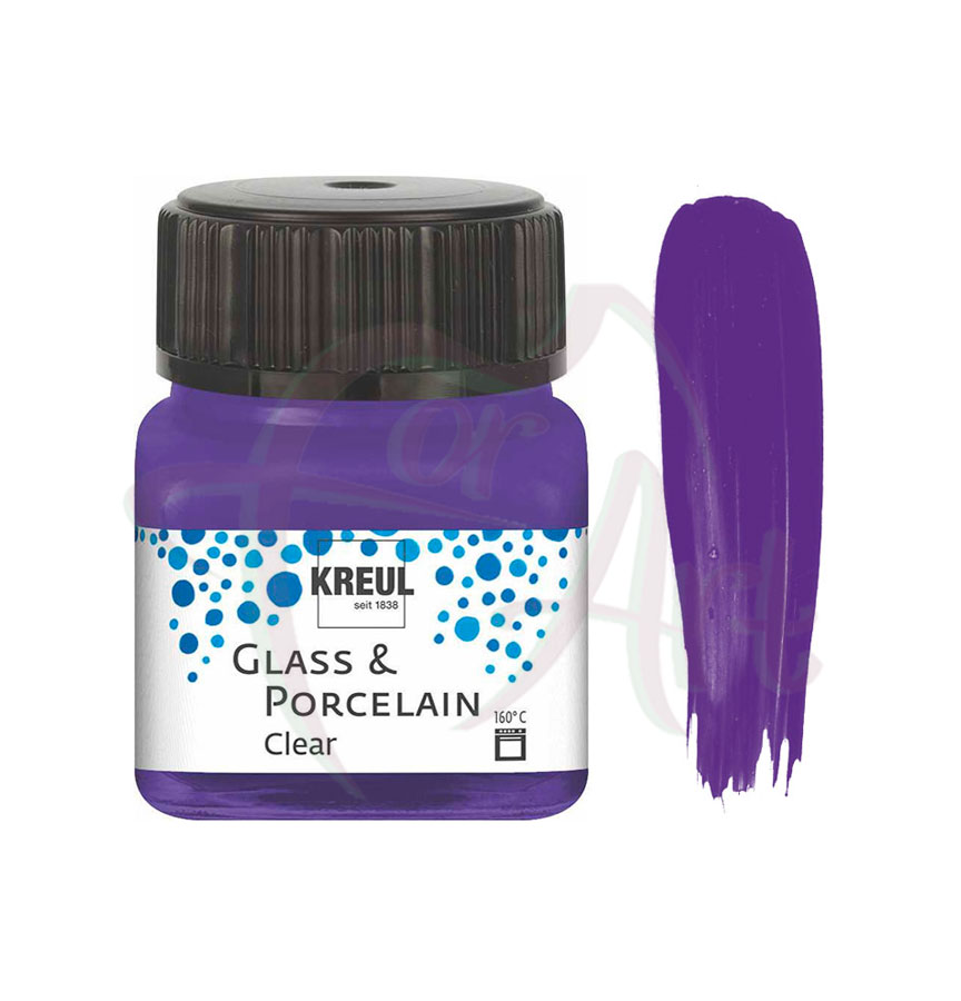 Краска по фарфору, керамике и стеклу прозрачная Glass&Porcelain Clear 160°С- фиолетовая/б.20мл