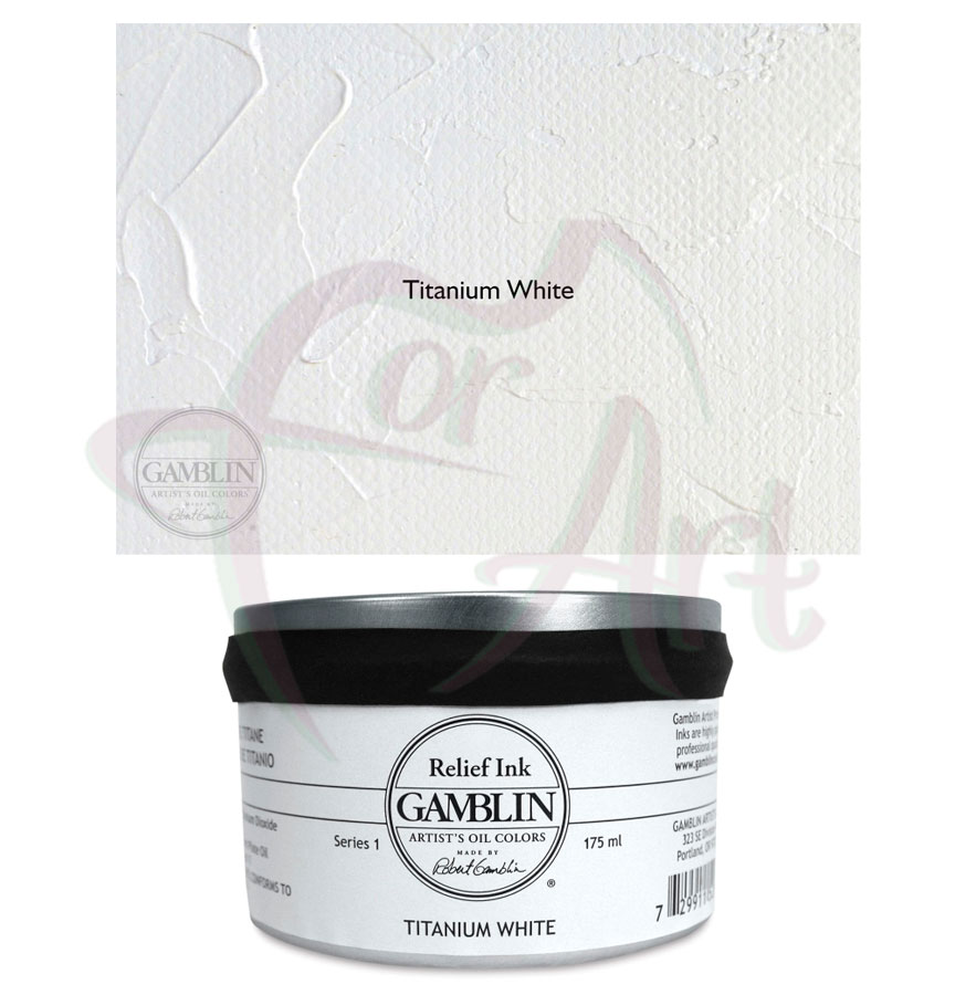 Краска для высокой печати Gamblin Relief Inks - белила титановые/б.175мл