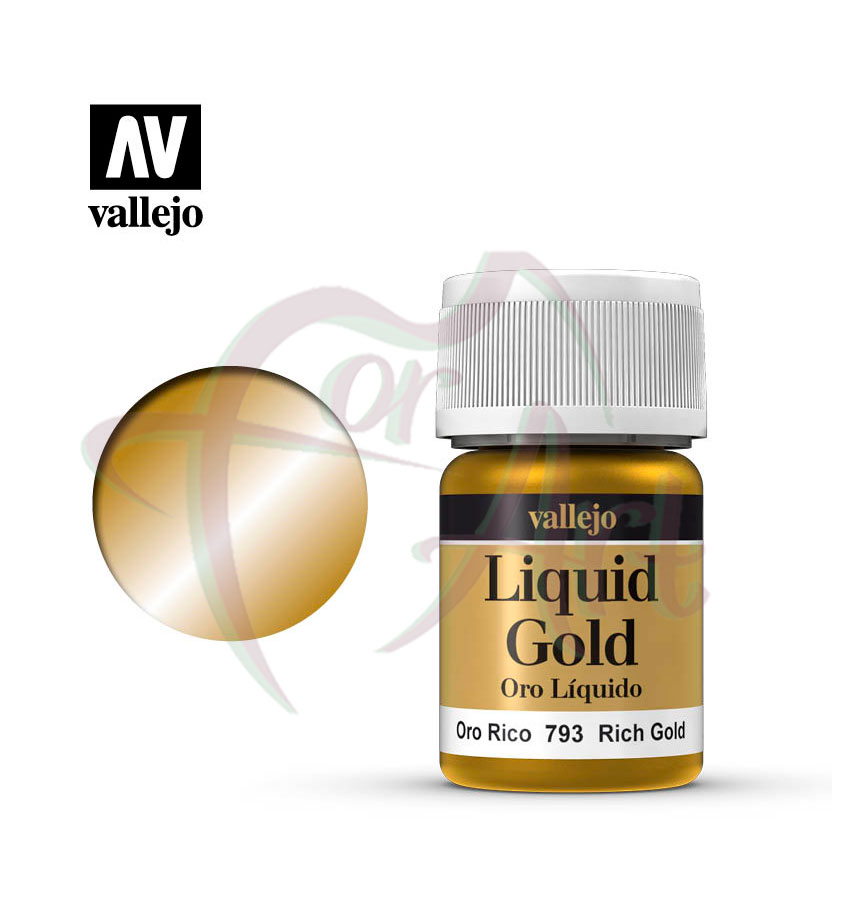 Краска с металлическим эффектом Vallejo Liquid Gold- золото яркое