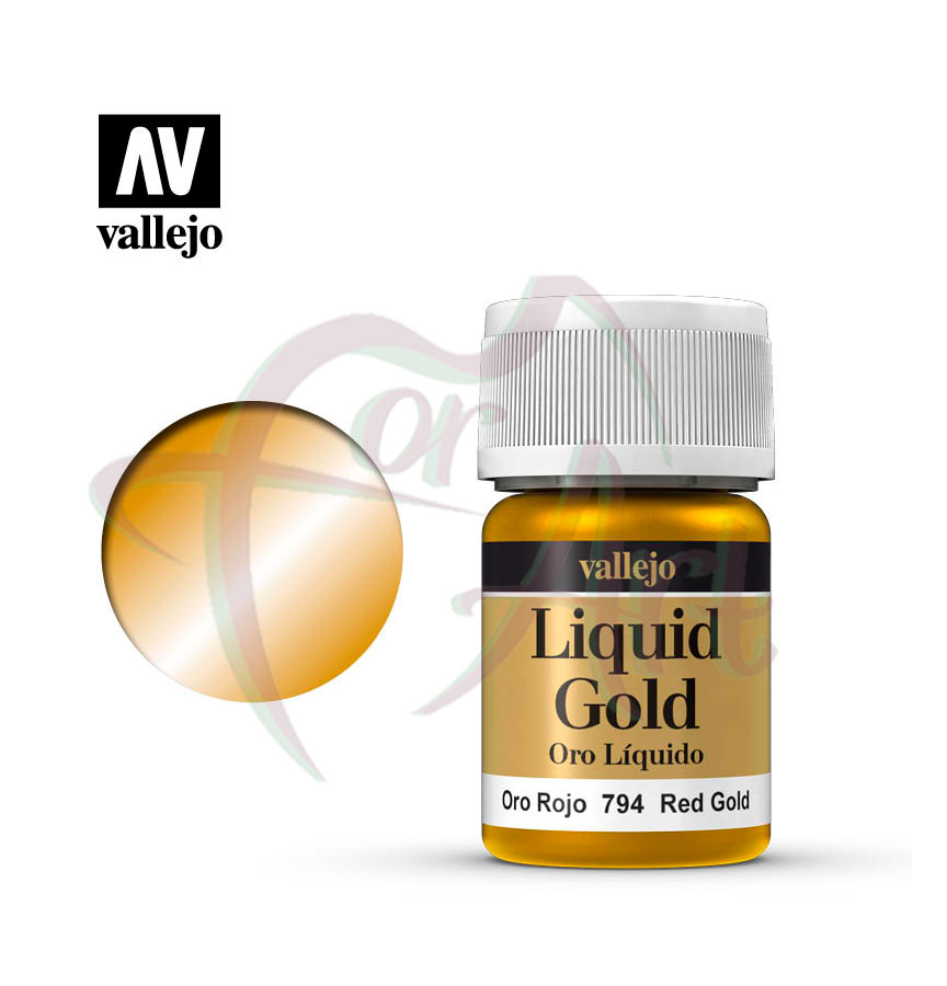 Краска с металлическим эффектом Vallejo Liquid Gold- золото красное