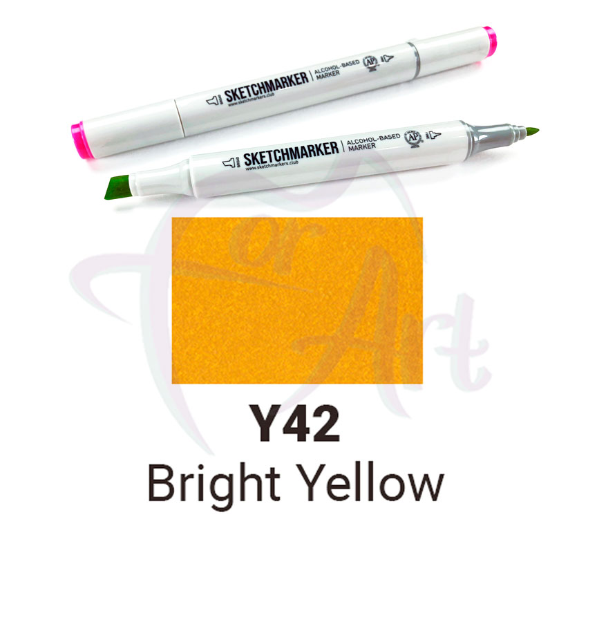 Маркер двухсторонний Sketchmarker на спиртовой основе-Y42 Яркий желтый