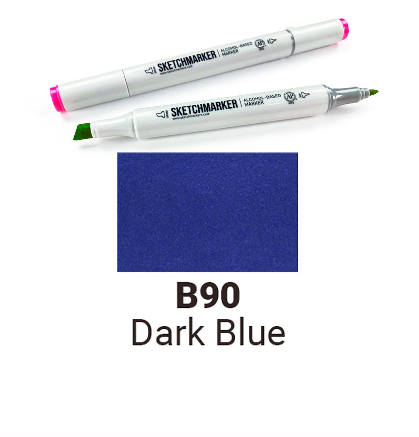 Маркер двухсторонний Sketchmarker на спиртовой основе-B90 Темный синий