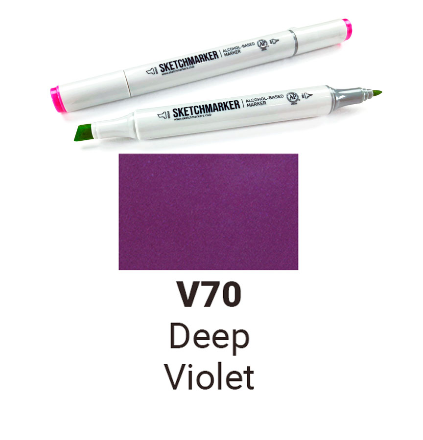 Маркер двухсторонний Sketchmarker на спиртовой основе-V70 Глубокий фиолетовый