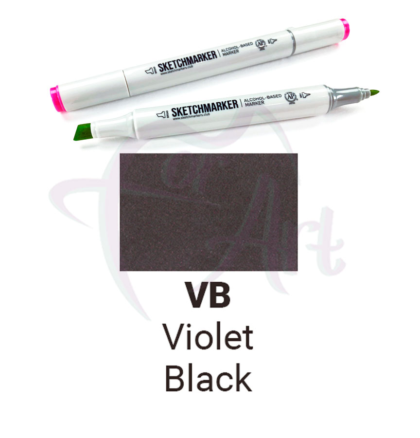 Маркер двухсторонний Sketchmarker на спиртовой основе-VB Фиолетово черный