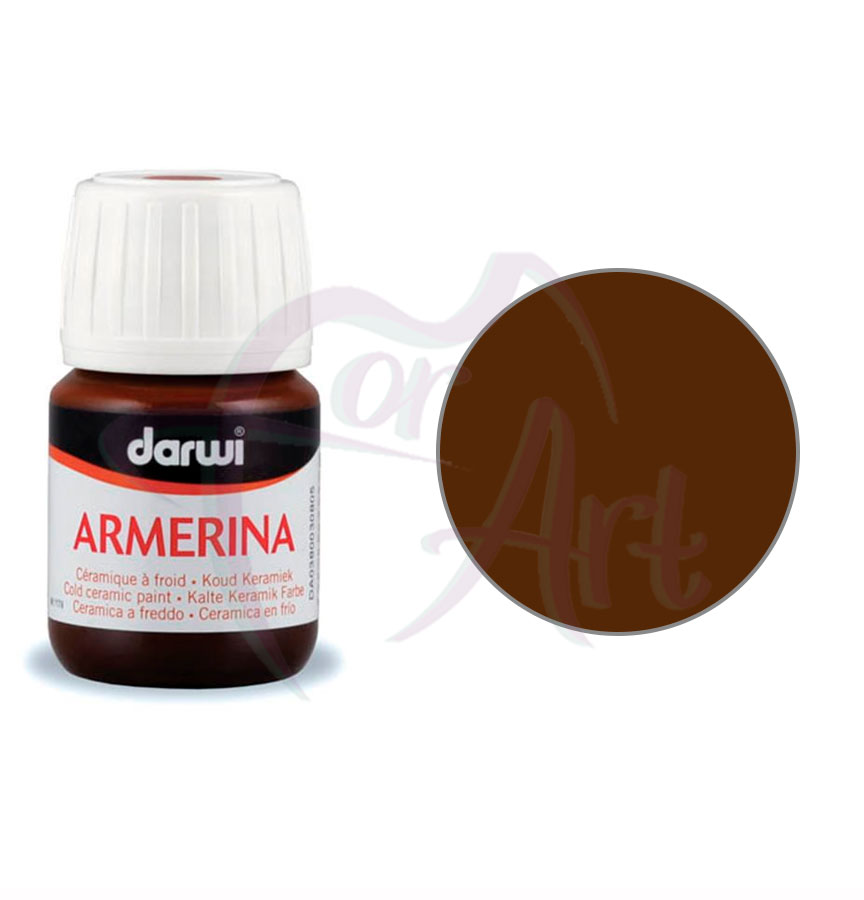 Краска по холодной керамике Armerina Darwi- коричневая тёмная/б.30мл