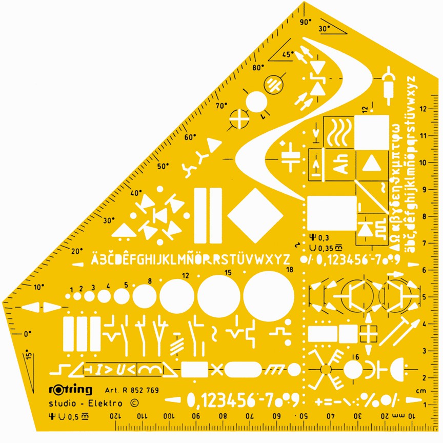 Угловой шаблон Rotring для электромеханики