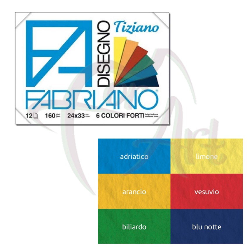 Блок бумаги для пастели Fabriano Tiziano Bright Colorous -яркие тона