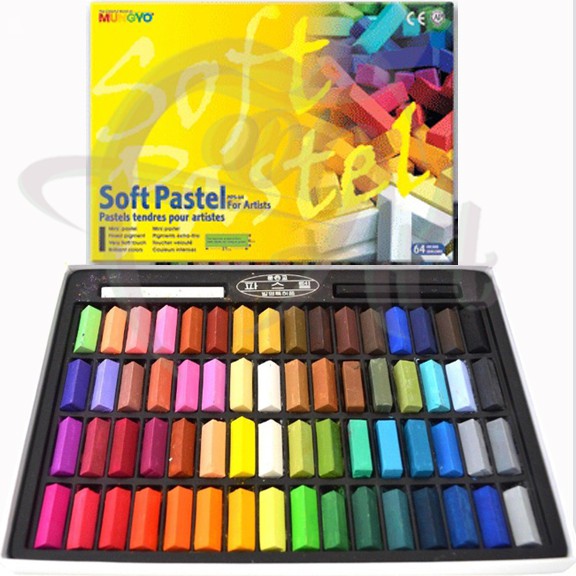 Набор сухой мягкой половинчатой пастели MUNGYO Soft Pastel-64 цвета в картонной коробке