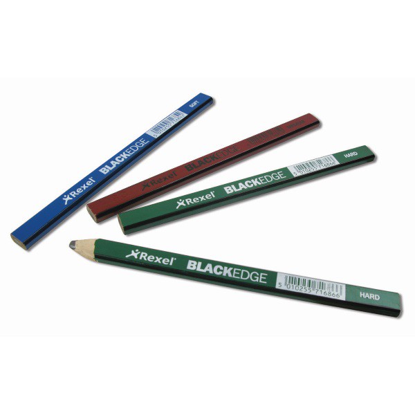 Плотницкий карандаш с широким плоским грифелем 13мм Derwent Rexel Blackedge -средний