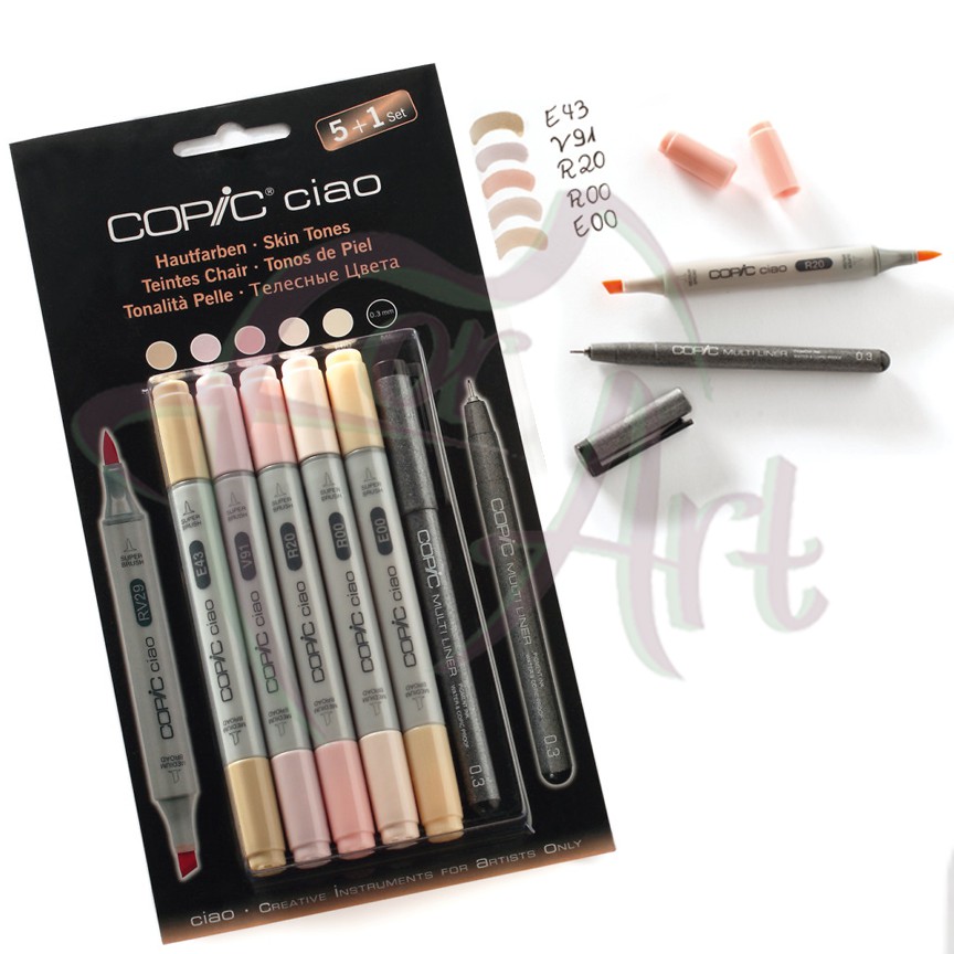 Набор маркеров Copic Ciao Skin Tones (5+1 шт)