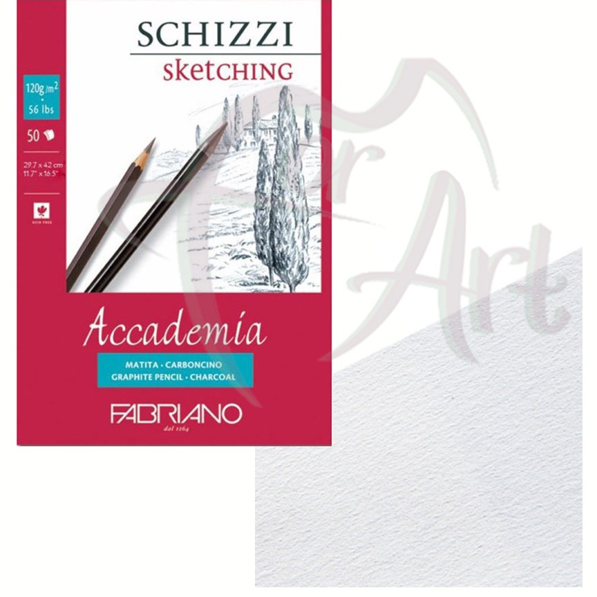 Склейка для графики Fabriano SCHIZZI Accademia- белая бумага/29,7х42см/120г/50л