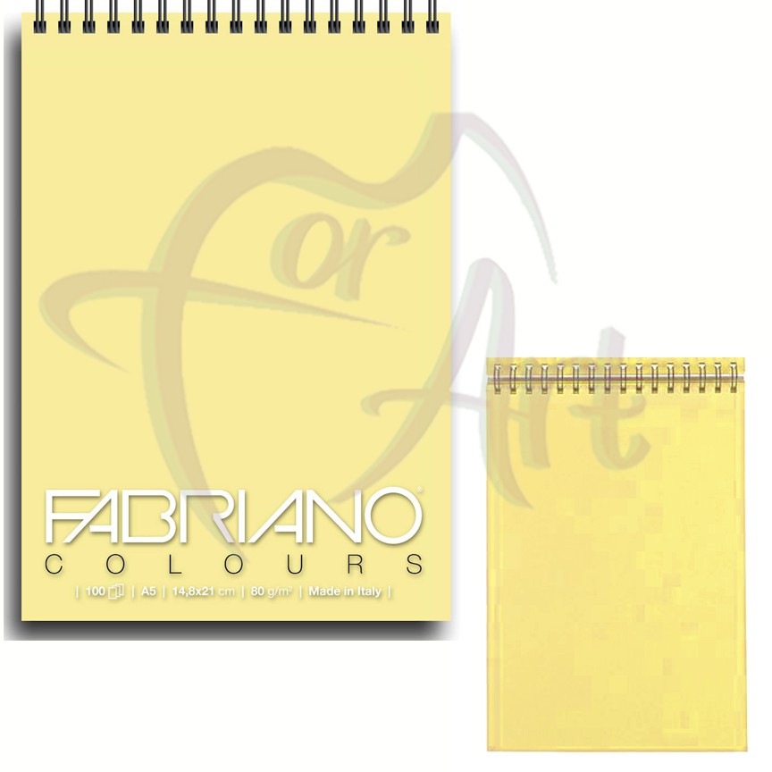 Альбом на спирали для графики Fabriano WRITING COLOURS банановая бумага/A5/80гр/100л