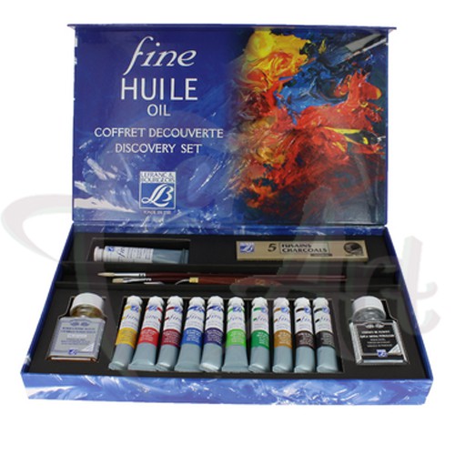 Набор масляных красок Lefranc&Bourgeois Fine Huile Discovery 11 туб + аксессуары в картонной коробке