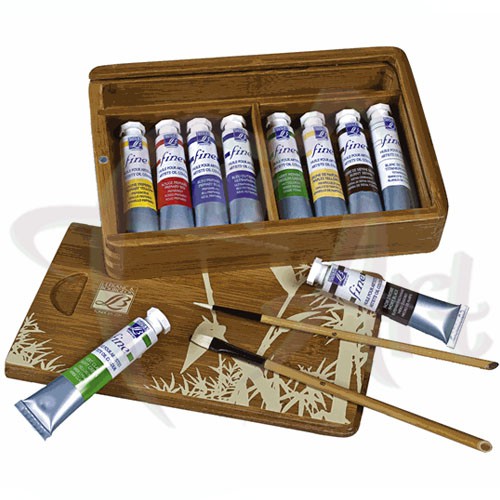 Набор масляных красок Lefranc&Bourgeois Fine Huile Natura 10 туб по 20мл в бамбуковой коробке