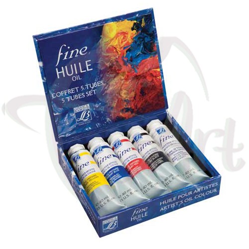 Набор масляных красок Lefranc&Bourgeois Fine Huile 5 туб по 40мл в картонной коробке