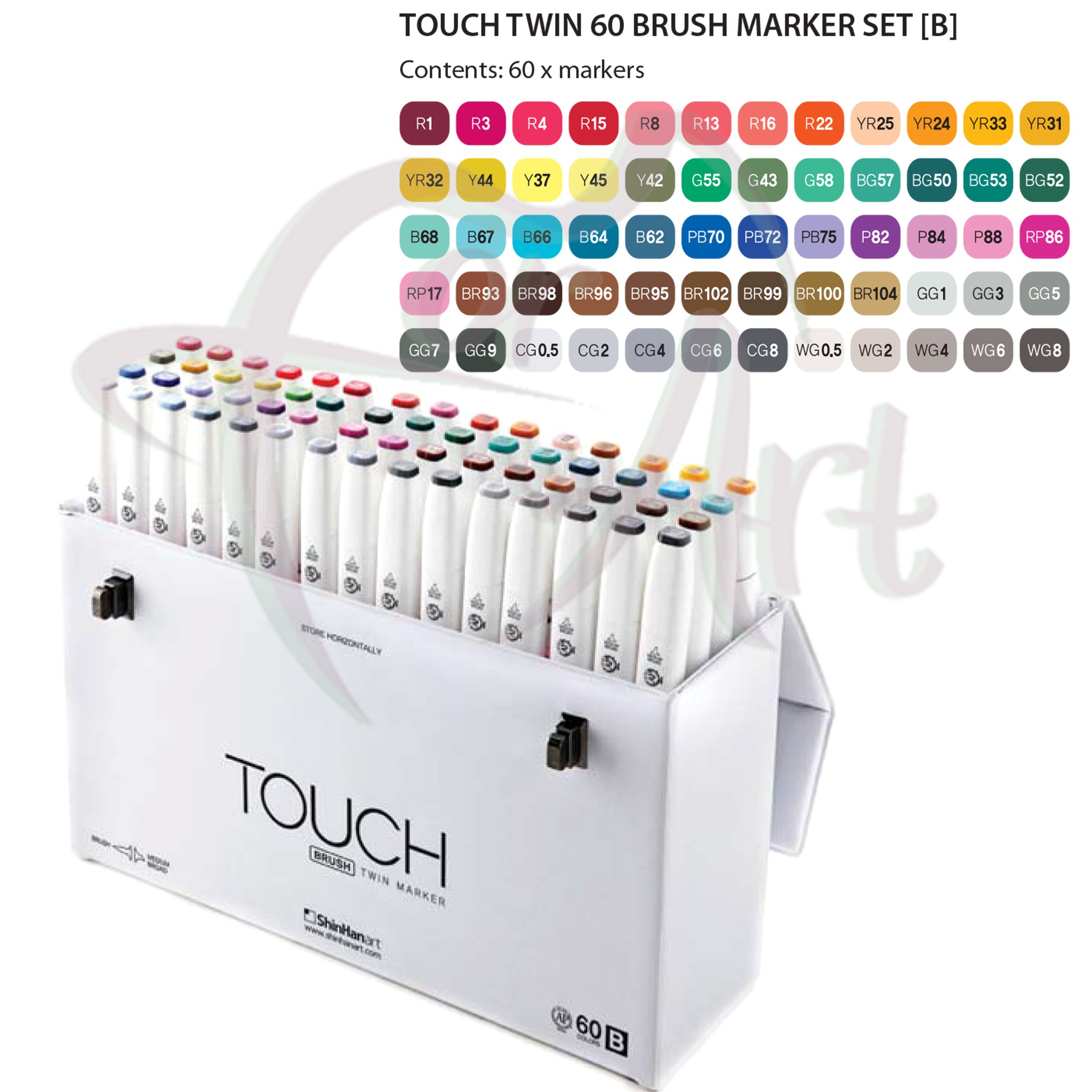 Набор маркеров для дизайна TOUCH Twin marker-BRUSH 60 цветов (B)