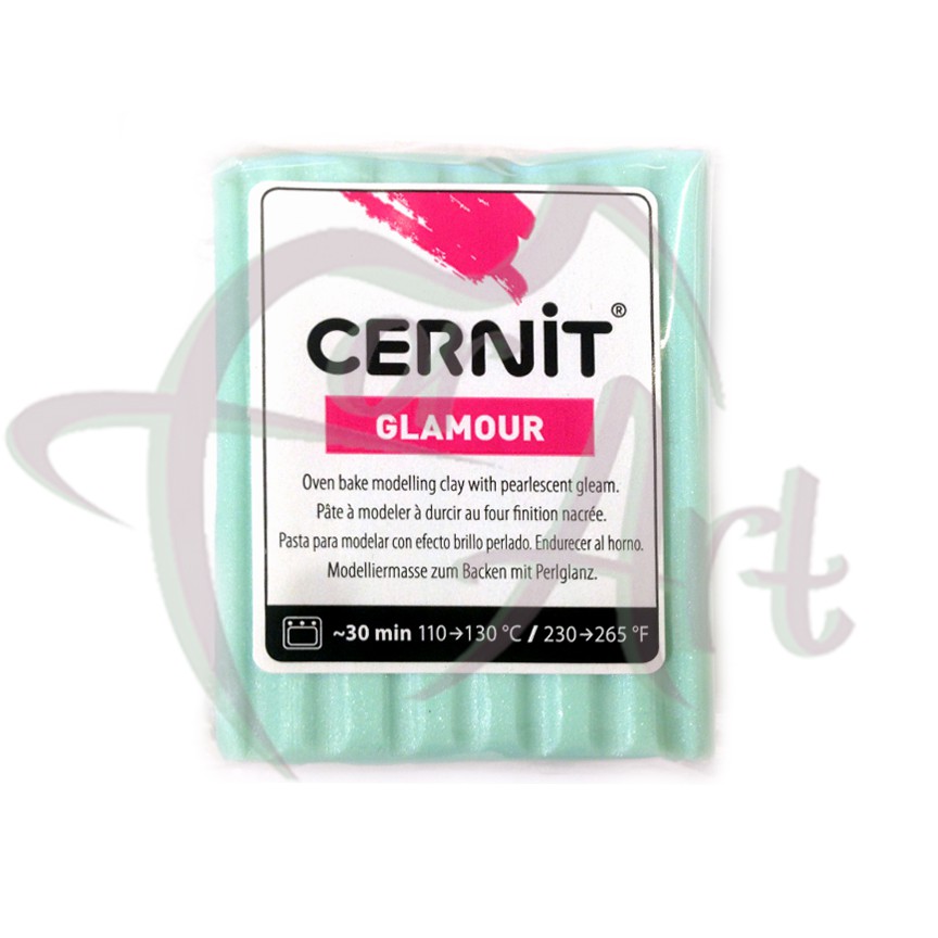 Полимерная глина Cernit Glamour/№611- светлый зелёный (56гр)