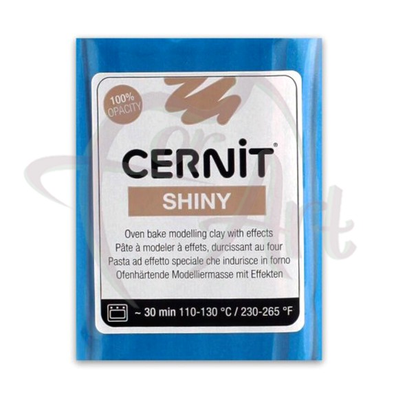 Полимерная глина Cernit Shiny/№200- синий с эффектом слюды (56гр)