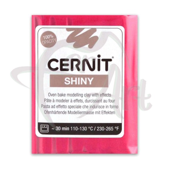 Полимерная глина Cernit Shiny/№400- красный с эффектом слюды (56гр)