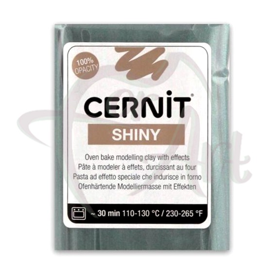 Полимерная глина Cernit Shiny/№630- зелёный утиный с эффектом слюды (56гр)