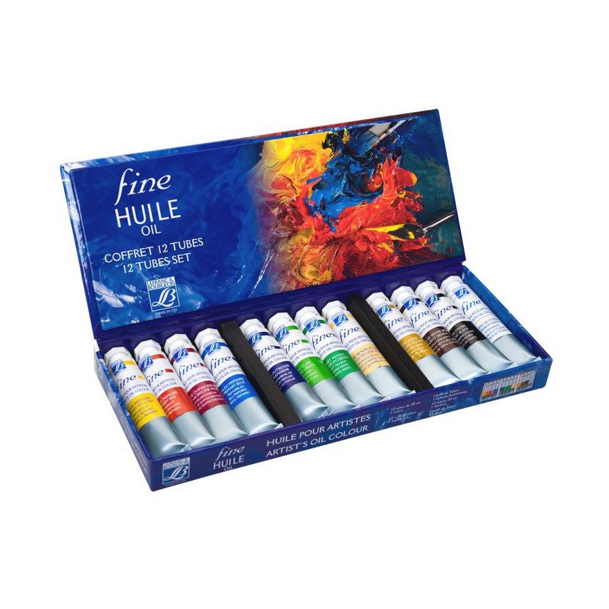Набор масляных красок Lefranc&Bourgeois Fine Huile Artist 12туб  по 20мл в картонной коробке