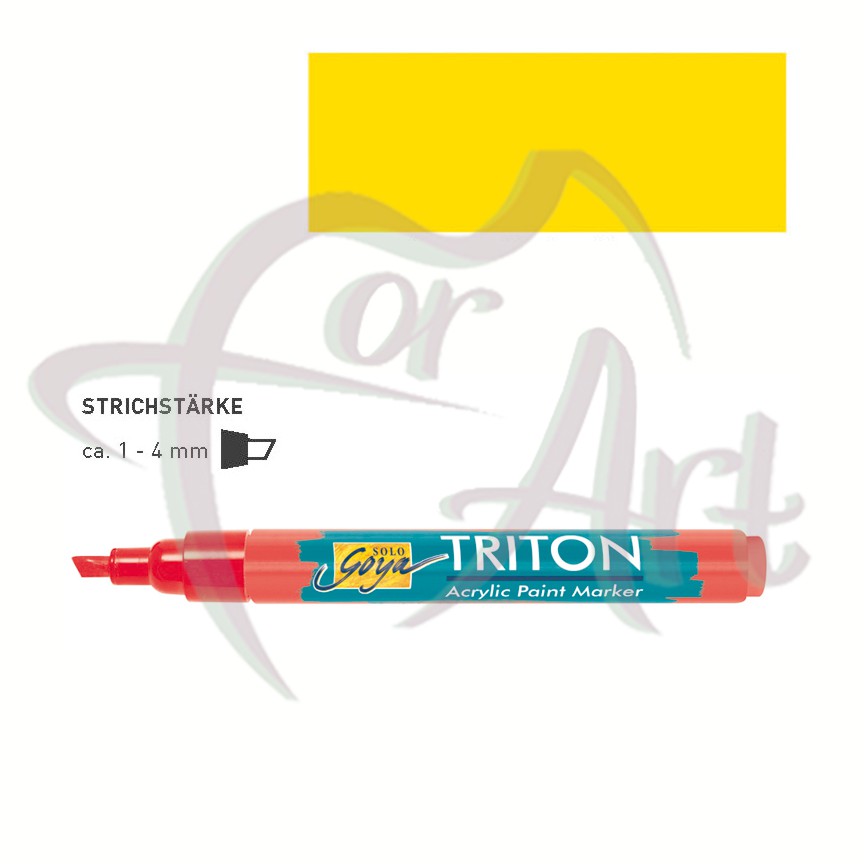 Акриловый маркер Solo Goya Triton скошенный наконечник 1-4мм- жёлтый светлый