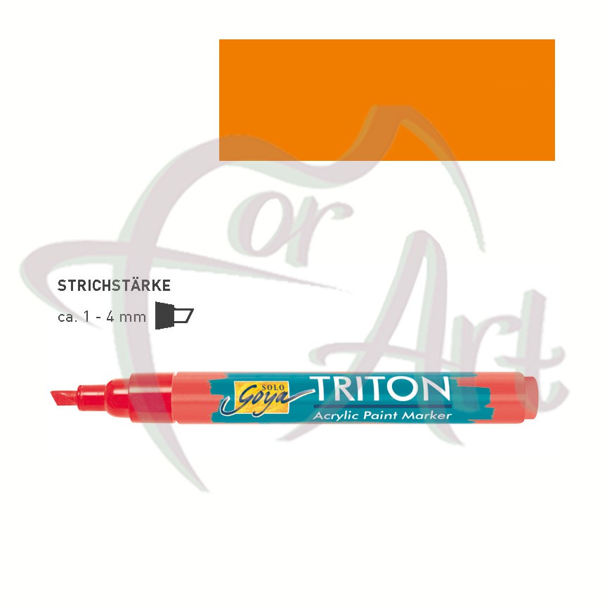 Акриловый маркер Solo Goya Triton скошенный наконечник 1-4мм- оранжевый флюоресцентный