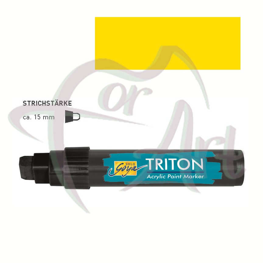 Акриловый маркер Solo Goya Triton плоский наконечник 15мм- жёлтый светлый