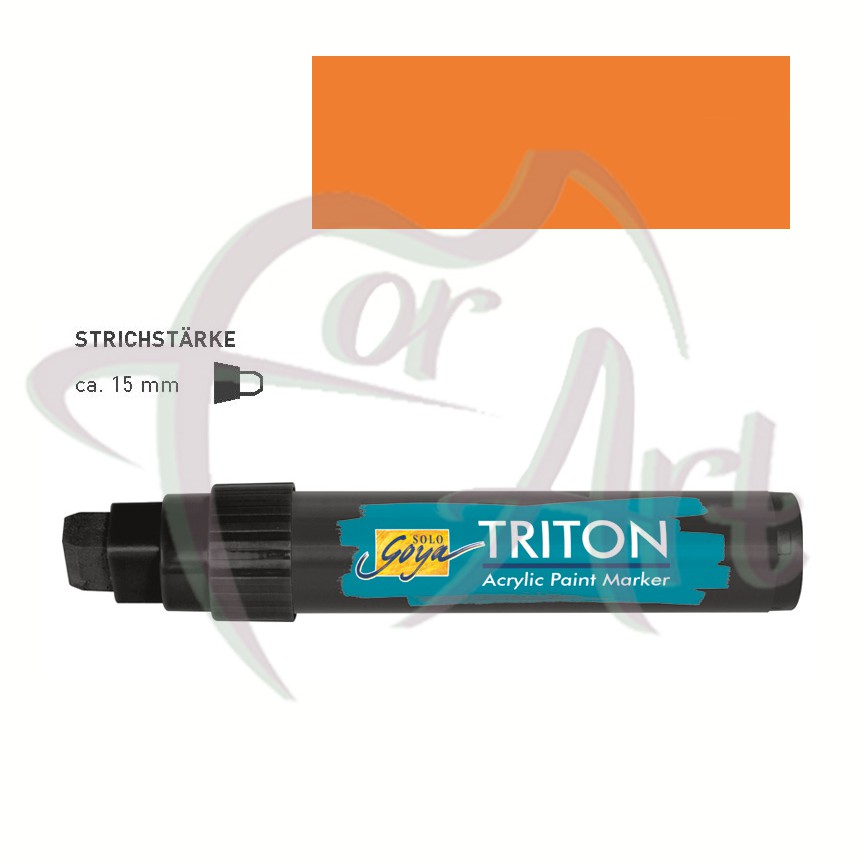 Акриловый маркер Solo Goya Triton плоский наконечник 15мм- оранжевый