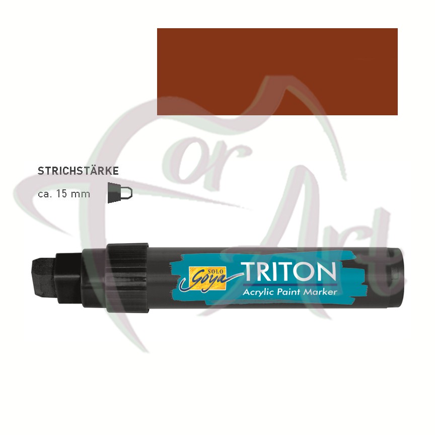 Акриловый маркер Solo Goya Triton плоский наконечник 15мм- коричневый тёмный