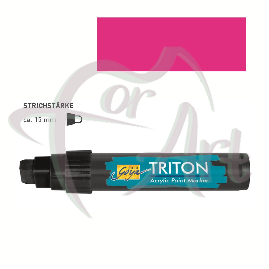 Акриловый маркер Solo Goya Triton плоский наконечник 15мм- фиолетово-красный