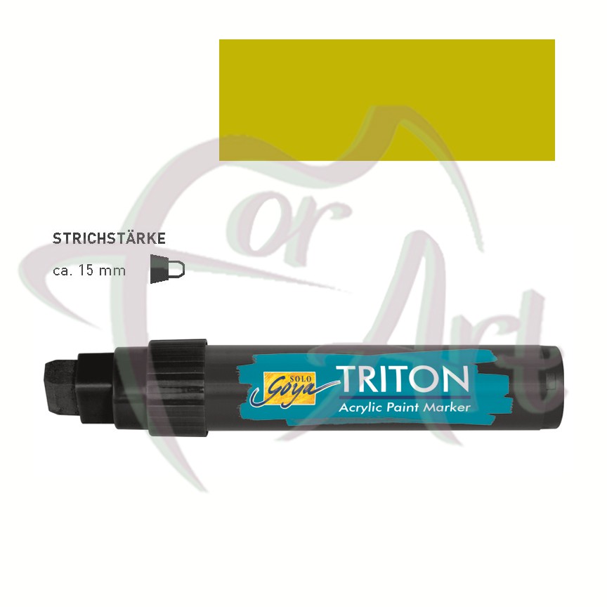 Акриловый маркер Solo Goya Triton плоский наконечник 15мм- оливковый светлый