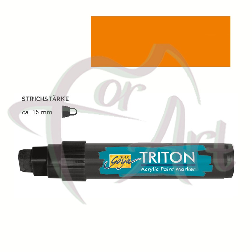 Акриловый маркер Solo Goya Triton плоский наконечник 15мм- оранжевый флюоресцентный