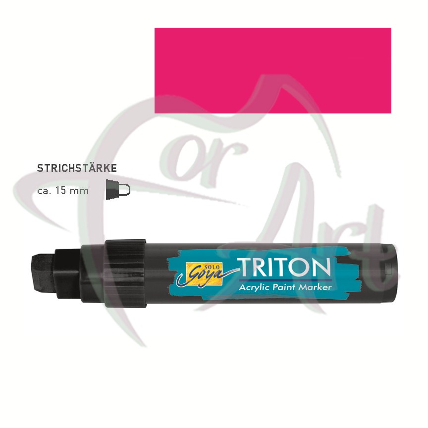 Акриловый маркер Solo Goya Triton плоский наконечник 15мм- розовый флюоресцентный